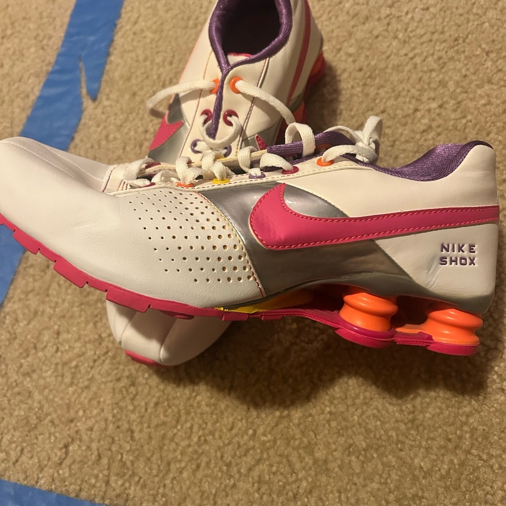 Nike White and Pink Athletic Shoes with Shox Technology LIKE NEW